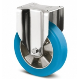 Roulette manutention diamètre 100 caoutchouc bleu haute résistance