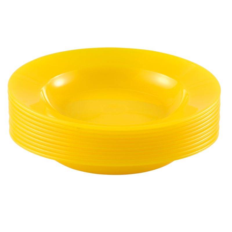 Lot de 10 assiettes jaune réutilisables