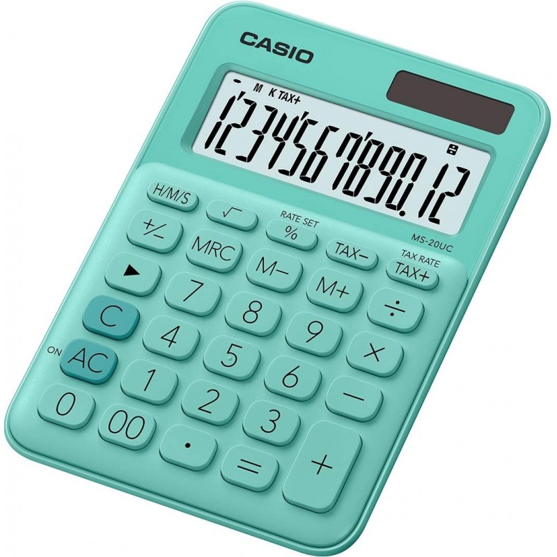 Calculatrice de bureau à 12 chiffres MS-20UC-GN-S-EC, coloris vert - CASIO