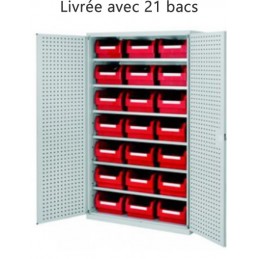 Armoire équipée de 21 bacs à bec pour une grand volume de rangement