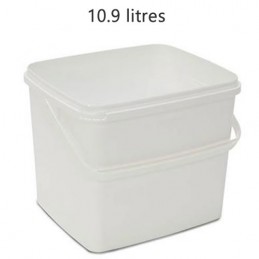 Seau rectangulaire 10.9 litres sans couvercle avec support plastique