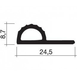 Joint 24.5 x 8.7 mm en caoutchouc bleu-gris pour porte Joint 24.5 x